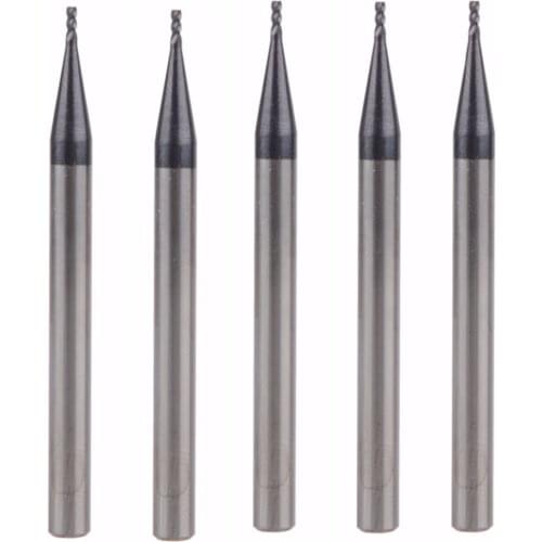 5Pcs HRC45 d1*3*D4*50L Four Flutes Micro Solid Carbide Face End Mill CNC Milling Cutter Bits For Steel Milling