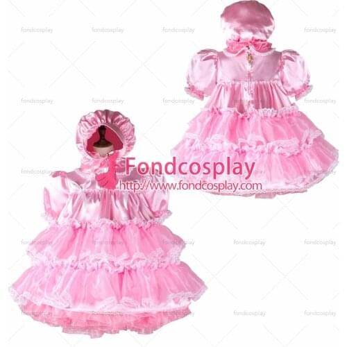 Adult baby sissy maid satin-Organza dress lockable Tailor-made[G2363]
