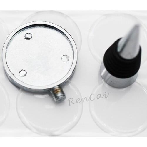 1Kit Blank Base Red Wine Bottle Stopper Round Rhinestones Bar Wedding Tools 31.2/ 36mm For DIY Crystal Dome Cabochones Accessory