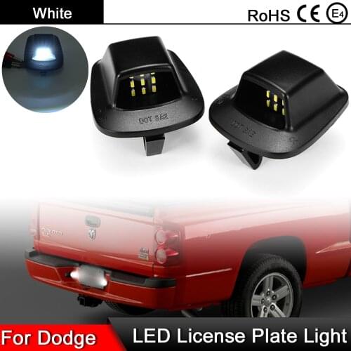 1 Pair For Dodge Dakota 1997-2010 For Mitsubishi Raider 2006-2009 High Brightness White LED Number License Plate Light