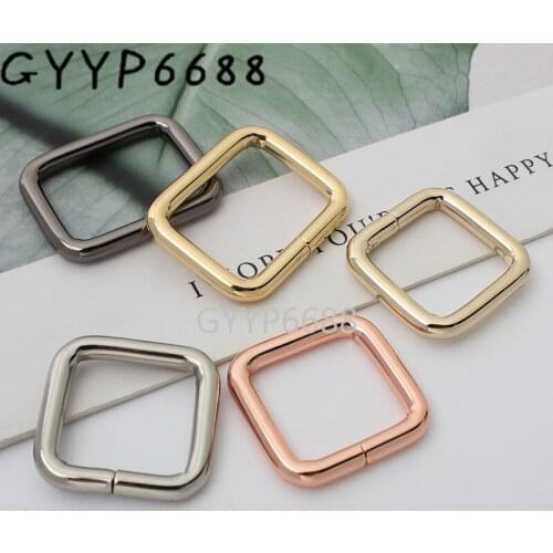 10-30-100pcs 4.0mm 3.8mm line 16 20 26 32 38mm inner opened square buckles for backpack round edge connector buckle bag parts