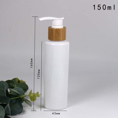 150ml Smooth plastics PET bottle wiht bamboo lotiion pum