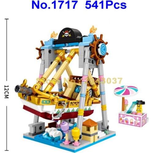 1717 541pcs Amusement Park Pirate Ship Mini Diamond Building Blocks Toy