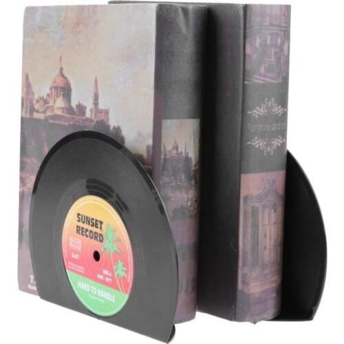 2pcs Vinyl Record Shaped Book Shelves Holders Fashion Book Stand School Office Gifts