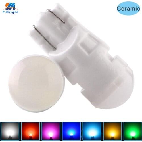 200PCS Car Replacement Bulbs T10 W5W Ceramic Frosted Lens 2835 LED License Plate Lights 12V DC 3 SMD 194 168 White RGB Green