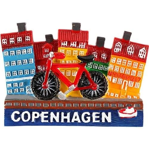 3D Fridge Magnets Resin Souvenir Denmark Copenhagen Mermaid USA SEOUL ITALY UK JAPAN GERMANY Refrigerator Magnet Sticker