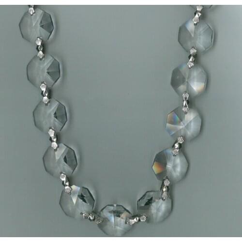 50cm Height Per Chain 20mm Hexagonal Crystals Bead Chain Garland Strands Ornament Xmas Tree Wedding Decoration