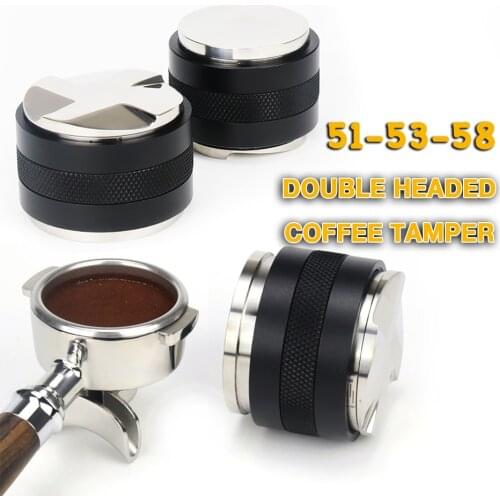 51/53/58MM Coffee Tamper Four Angled Slopes Double headed Coffee Powder Hammer Espresso Maker Cafe Barista Tools Accessories