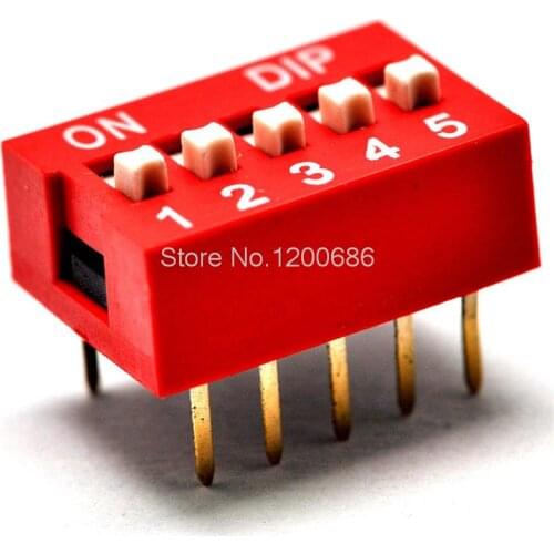 5P DIP switch Ping switch 5 toggle switch pitch 2.54MM red