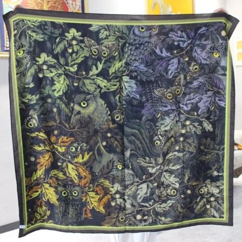 Jungle Animals Print Large Square Cashmere Scarf Wraps Double Side Pattern Women Winter Luxury Pashmina Shawl Cape 105*105cm