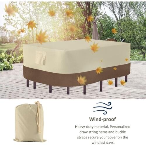 M/L Patio Garden Furniture Cover Outdoor Dust-proof Rain Snow Waterproof Cover for Garden Patio Rectangular Sofa Table Chair