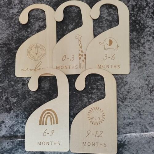Wood baby clothes divider hanger 5 designs baby wardrobe organiser baby clothing dividers