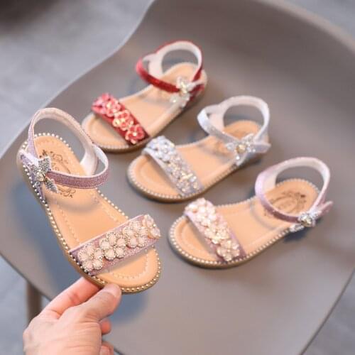 Girls Sequin Lace Bow Kids Shoes Girls Cute Pearl Princess Dance Single Casual Shoe 2021 New Childrens Party Wedding Shoes#G30