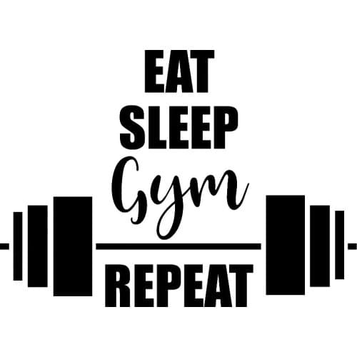 Eat Sleep Gym Repeat Stickers Window Decal Vinyl Art Pattern Art Car Body Stickers Waterproof T071