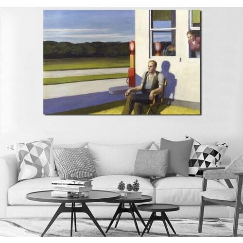 Edwardor Hopper Gas Station Canvas Posters Prints Wall Art Painting Oil Decorative Picture Modern Living Room Home Decoration HD