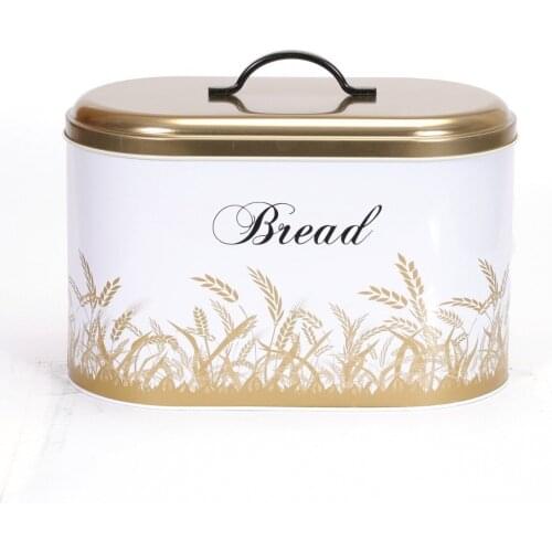 Bread Box Storage Food Container Kitchen Organizer Practical Metal Fruit Snack Box For Home Cuisine Decor Design 17,8x33,8x20 Cm