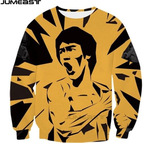 Jumeast Brand Men Women 3D Printed Sweatshirt Chinese Kung Fu Superstar Bruce Lee Long Sleeve T Shirt Sport Pullover Tops Tees