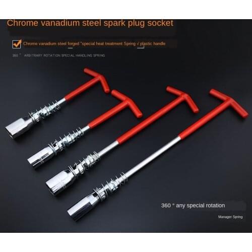 1pcs T-shaped Wand Spark Plug Socket Wrench 16/21mm Mars Wrench 14mm with Spring Spark Plug Car Tools