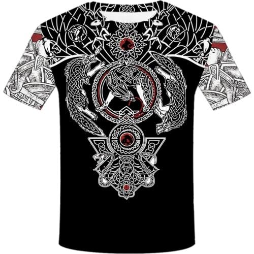 Summer Popular Mens Top Viking t-shirts New 3D Printing T-shirt Nordic style trendy harajuku Tee 2021 short sleeve camisetas