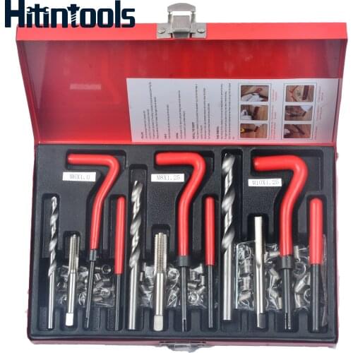 88Pcs Thread Repair Recoil Insert Kit Drill Tap Car Garage Tools M6 X 1 M8 X 1.25 M10 X 1.25