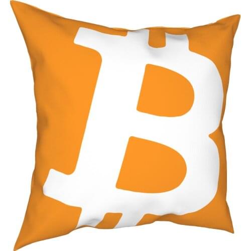 Bitcoin Crypto Cryptocurrency Throw Pillow Cover Polyester Throw Pillow Ethereum Btc Blockchain Custom Cushion Covers