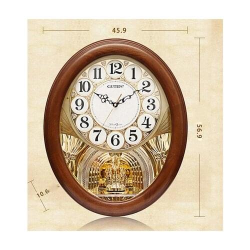 Creative Decorative Solid Wood Wall Clock Living Room Mute Modern Minimalist Clock Hanging Watch Chime Quartz Clock Decorations