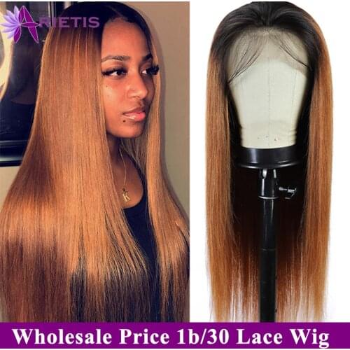 Arietis Lace Front Human Hair Wigs T1b/27/30/99 J Pre Plucked With Baby Hair For Women Brazilian Remy Straight Human Hair Wig