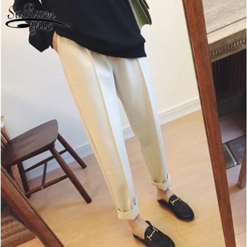 Casual Straight Suit Pants Harem Pants Autumn and Winter Women Thick Pants High Waist Ankle-length Pants Female Loose 6991 50