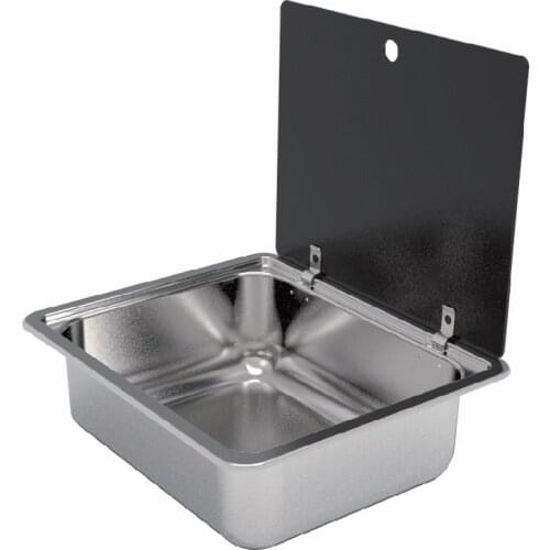 Boat Caravan Stainless Steel Sink with Tempered Glass Lid 400*335*126mm GR-609A