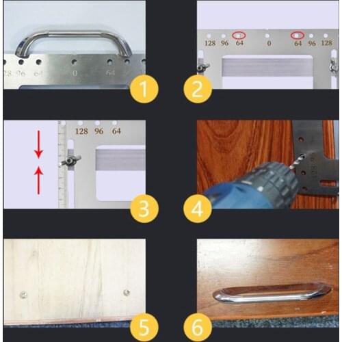 Stainless Steel Door Furniture Handle Punch Locator Template Gauge Drill Guiding 85AC