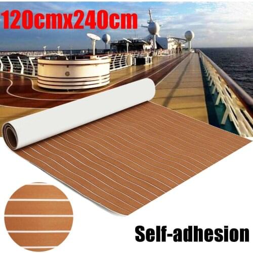 6 Types Self-Adhesive EVA Foam Decking Sheet Faux Teak Synthetic Boat Marine Flooring Sheets Anti-Skid Brown Gray Black Striped