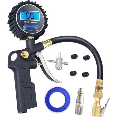 Tire Pressure Gauge Digital Tire Tester 200PSI LCD Display Air Pressure Manometer Quick Connect Coupler for Car Truck Motorcycle