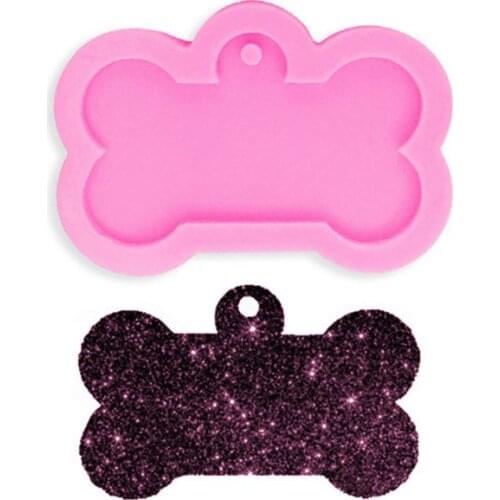 Silicone Bone Shape Pendant Resin Mold DIY Dog Tag Keychain Resin Casting Mold
