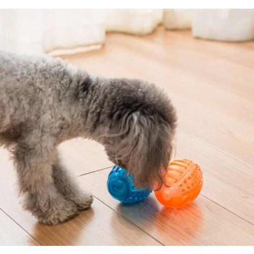 Dog Squeaky Durable Ball Pet Squeak Chew Sound Toys Bouncy RPR Rubber Teeth Clean Balls Indestructible Exercise Training