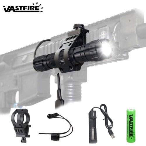 5000LM 501B T6 LED White Tactical Hunting Flashlight Airsoft Scout Light Outdoor Rifle Pistol Lantern Fit 20mm Rail