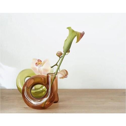 Flower Vase for Table Decoration Living Room Glass Vase Mariage Flowers Arrangement Handmade Tabletop Plant Vase