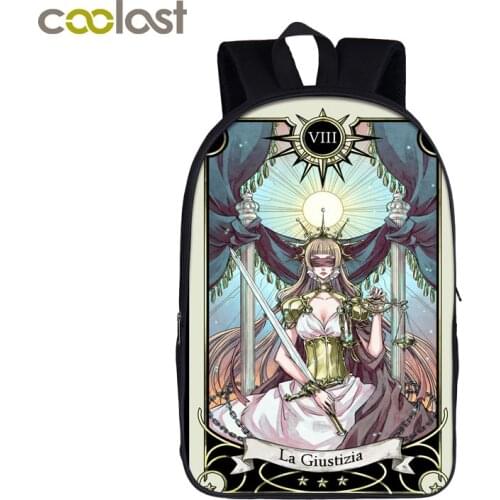 La lune le soleil Tarot print backpack women men daily laptop bag backpack teenager children school bags rucksack kid bookbag