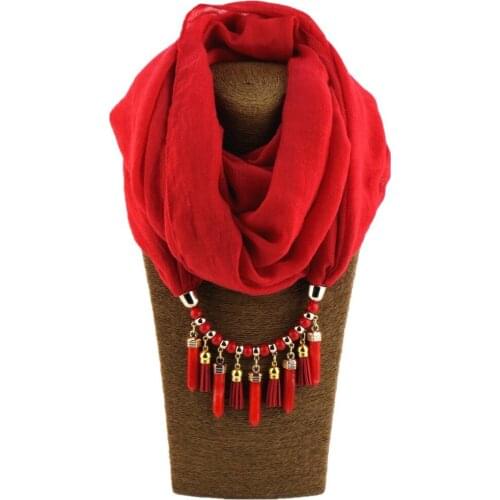 2019 Pendant Necklace Scarves Jewelry winter Warm scarf for Lady soild cotton shawls wraps foulard femme muslim neck head scarfs
