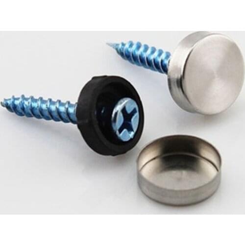 200Pcs/Lot Cover Decorative Mirror Screws Screw Display Mirror Stainless Steel Cap