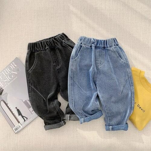 2021 Vintage Baby Spring Autumn Jeans Pants For Boys Children Kids Trousers Clothing High Quality Teenagers