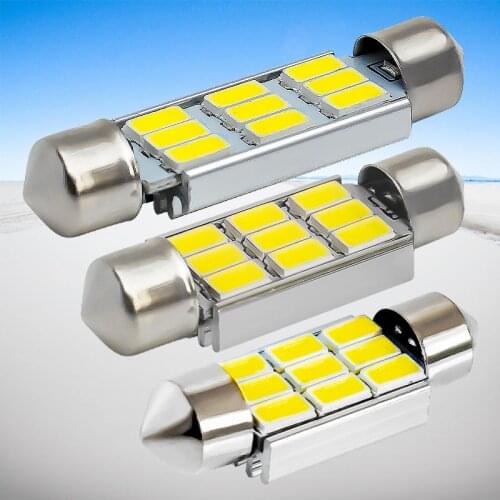 36mm 39mm 42mm 6418 C5W C10W SV8.5 9 SMD 5630 5730 LED White CANBUS Error Free Car License Plate lights Dome Reading Lamp white