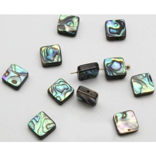 5pcs / bag natural colorful abalone shell straight hole square loose beads jewelry making DIY necklace earrings accessories