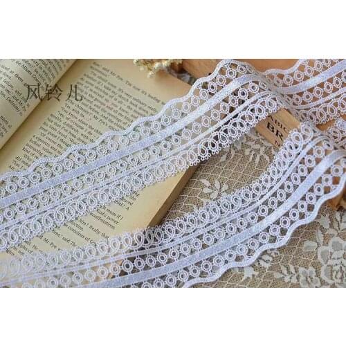 Free Shipping 5 Meters High Quality Fabric Ribbon For Cheongsam 5.2cm Width White Delicate Lace Trimming