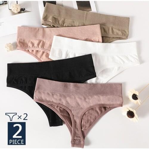 Seamless Panties Sexy Women Underwear G-string Thong High Waist Solid Color Pantys Lingerie Sexy Female Underpants Intimates