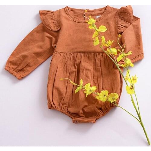 Toddler Romper Cute Cotton Newborn Baby Girl Clothes Autumn Kids Ruffle Infantile Jumpsuit Playsuit