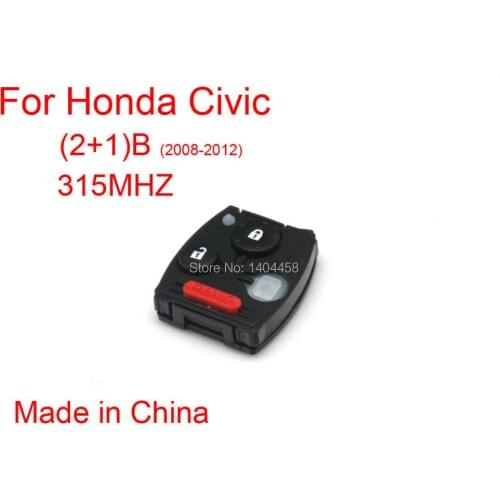 For Honda Civic 2008-2012 remote 315 mhz (2+1 ) button ( Made in China) Free shipping