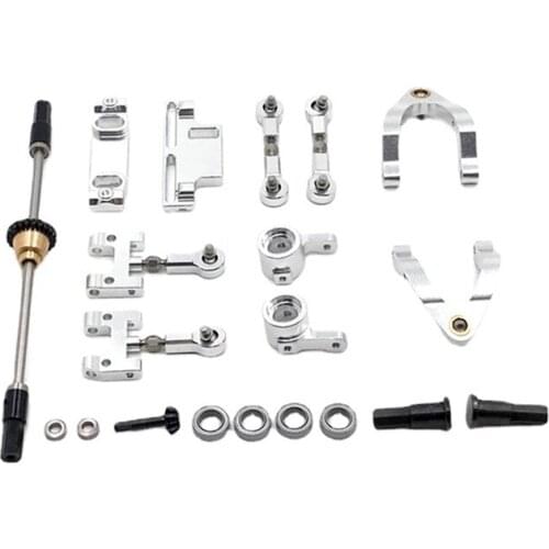 For WPL D12 1/10 RC Car Metal Upper Lower Swing Arm Steering Cup with Differential Axle Upgrade Parts Accessories