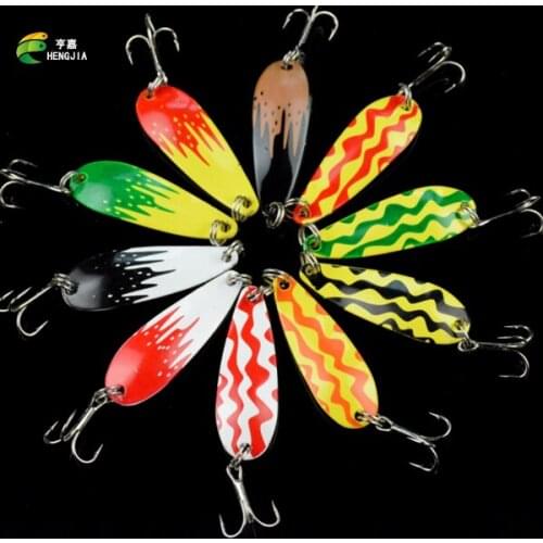 HENGJIA promotion 10pcs/lot goldfish bait rotation bait 6g 10 color 360 degree rotating fishing tackle Chinese hard bait sequins