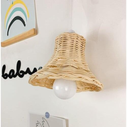 Creative Rattan Lampshade Home Stay Real Rattan Weaving Decorative Handmade Lampshade Hanging Light Home Decor Without Light