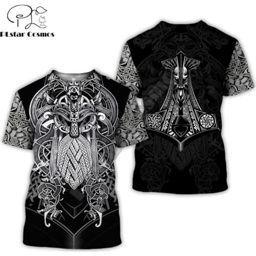 PLstar Cosmos 2019 summer t shirt men Newest Viking Tattoo t-shirt 3D Printed T-shirts Men Women Casual Harajuku Tees Tops